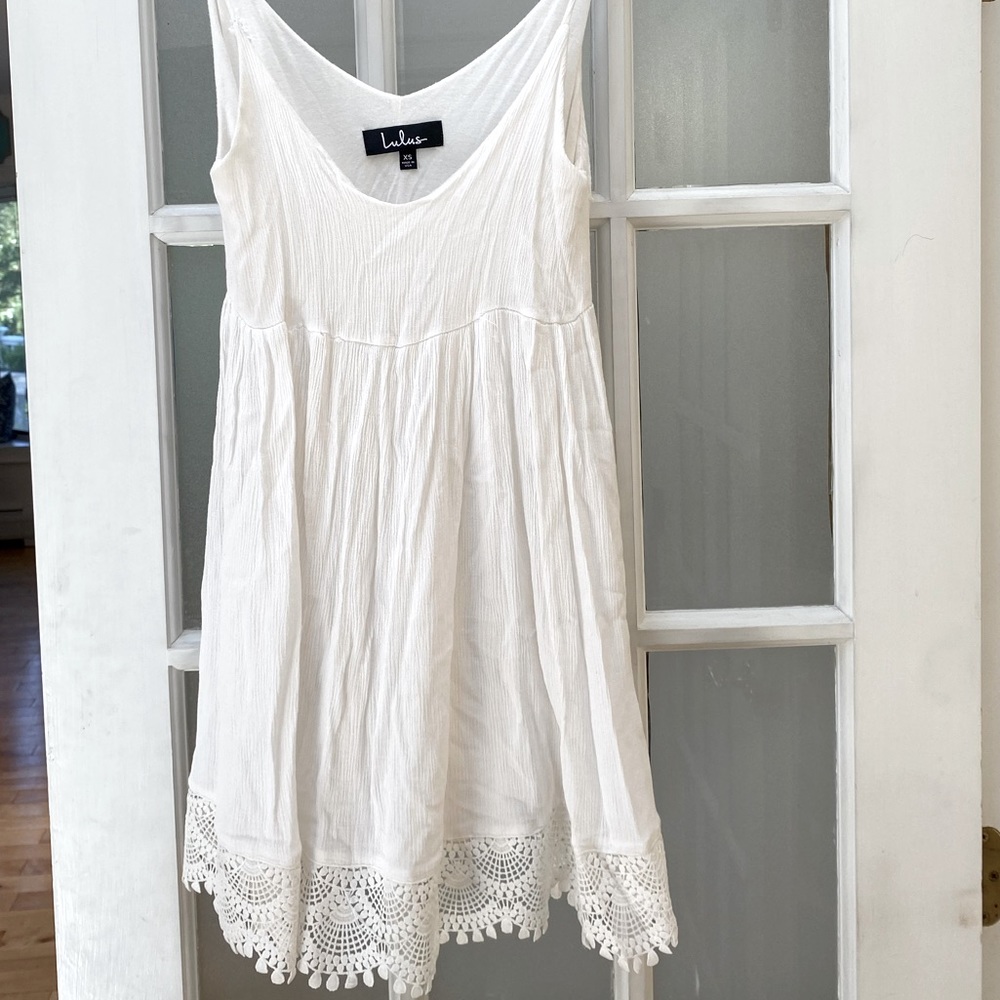 White flowy spaghetti strap dress